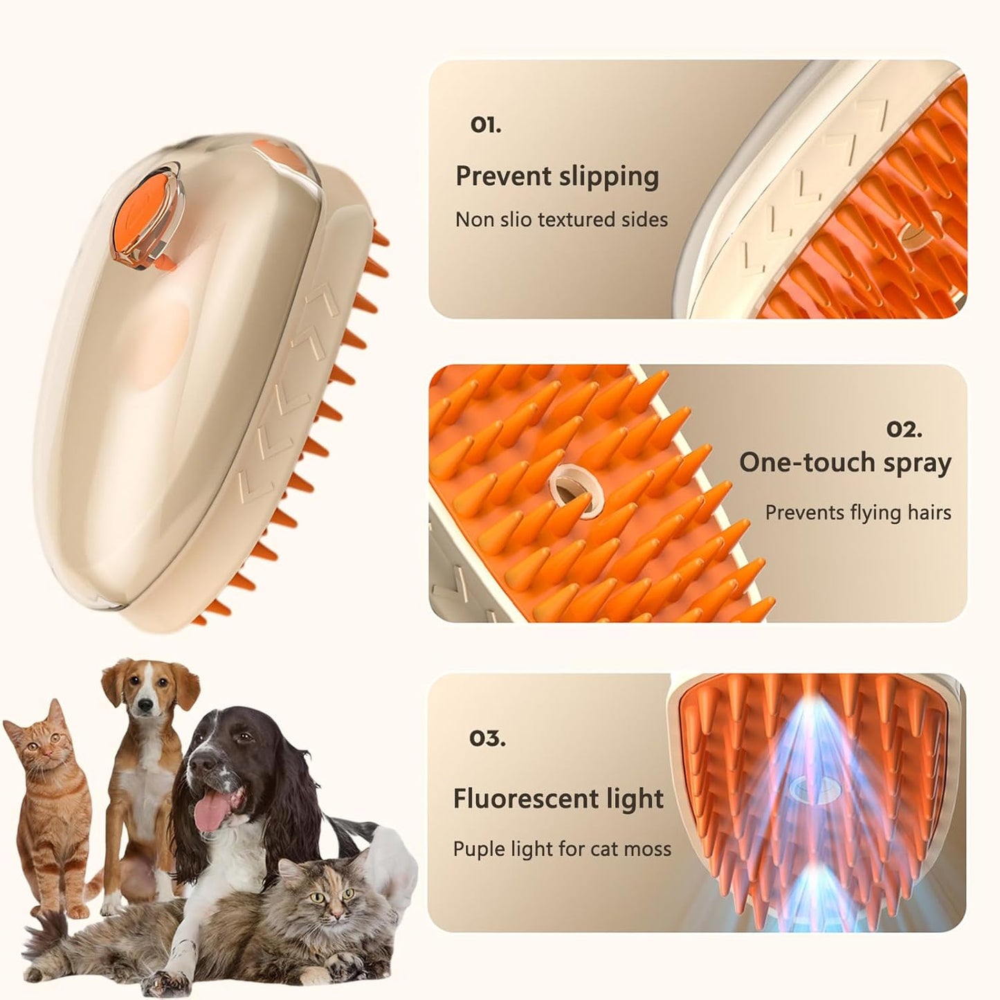 4in1 Pet Steam Brush