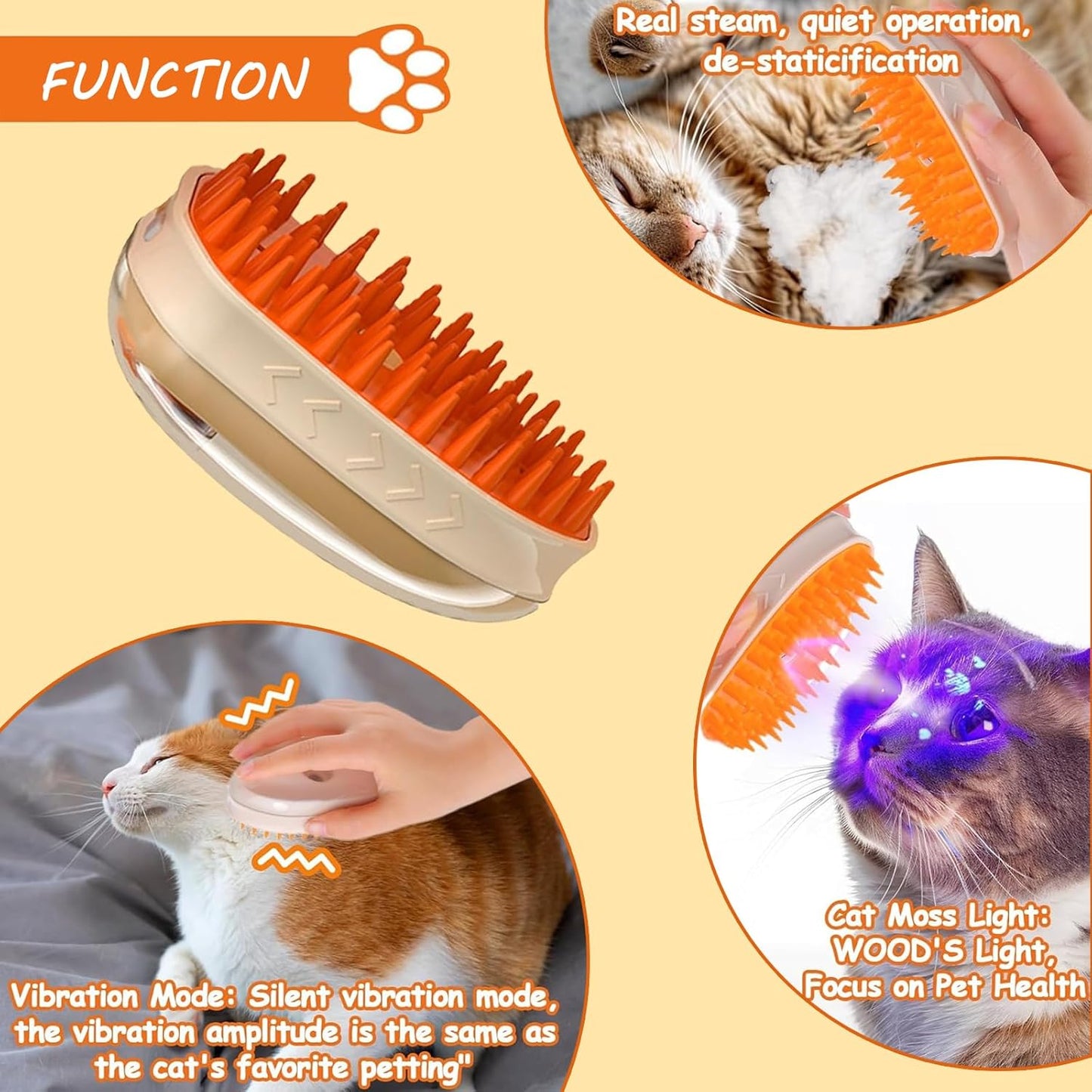 4in1 Pet Steam Brush