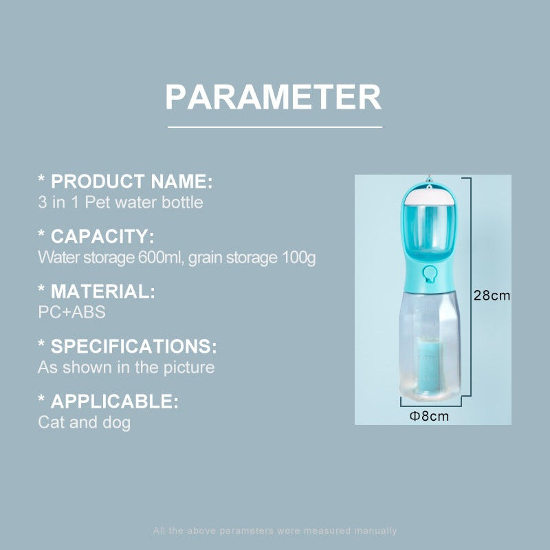 3-in-1 Pet Water Bottle